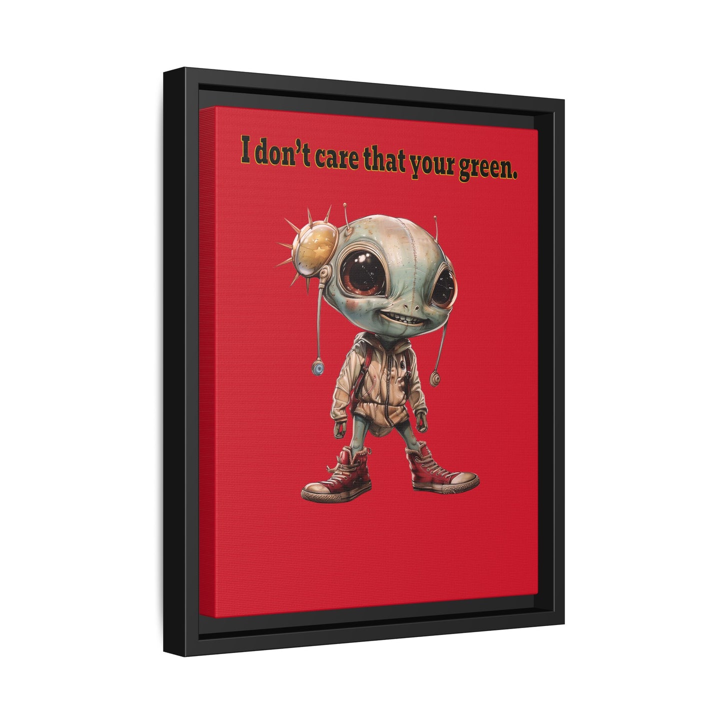 I don't care that your green - framed canvas art (dark red)