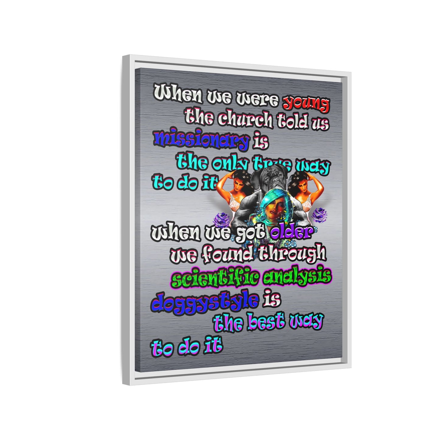 doggystyle - framed canvas art (brushed nickel)