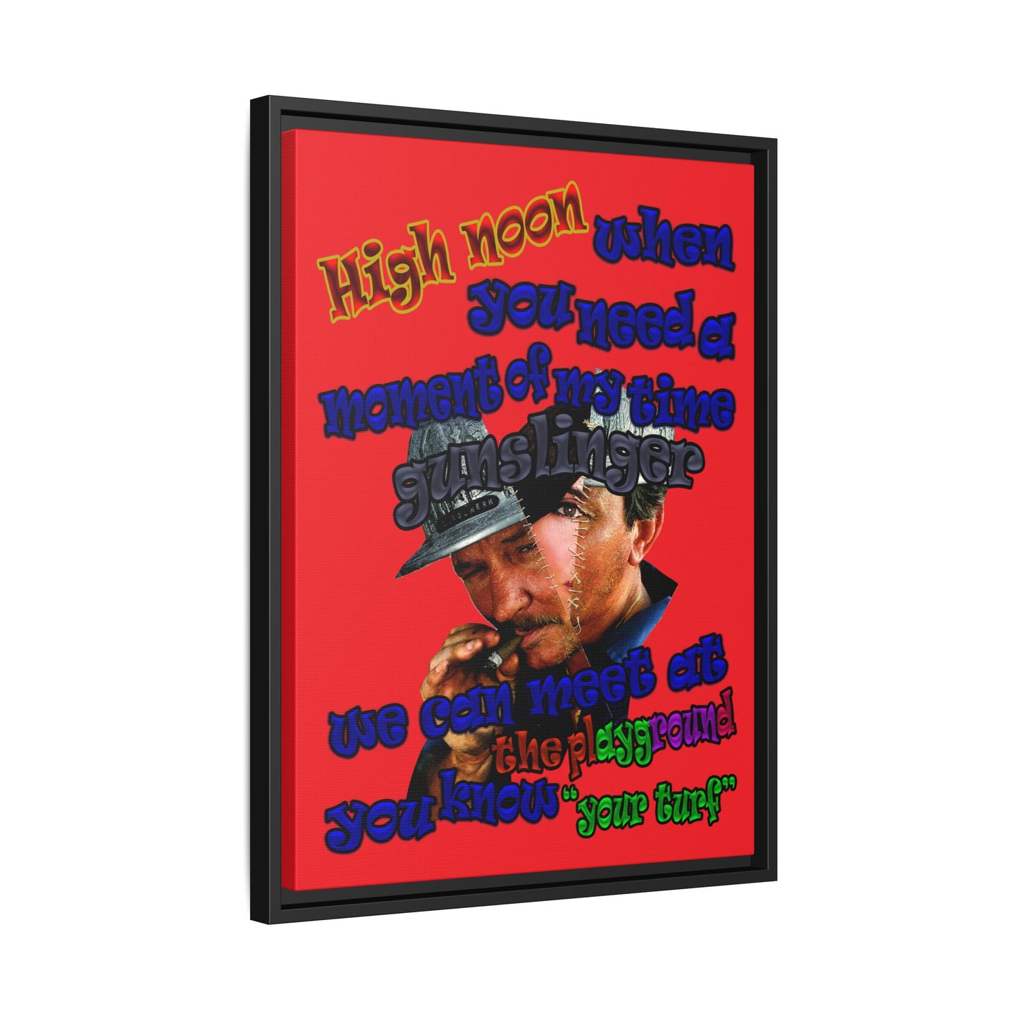 high noon - framed canvas art (red)