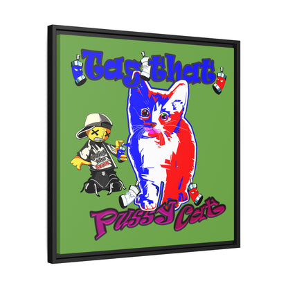 tag that - framed canvas art (green)