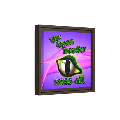 green monster - framed canvas art (purple-pink wave)