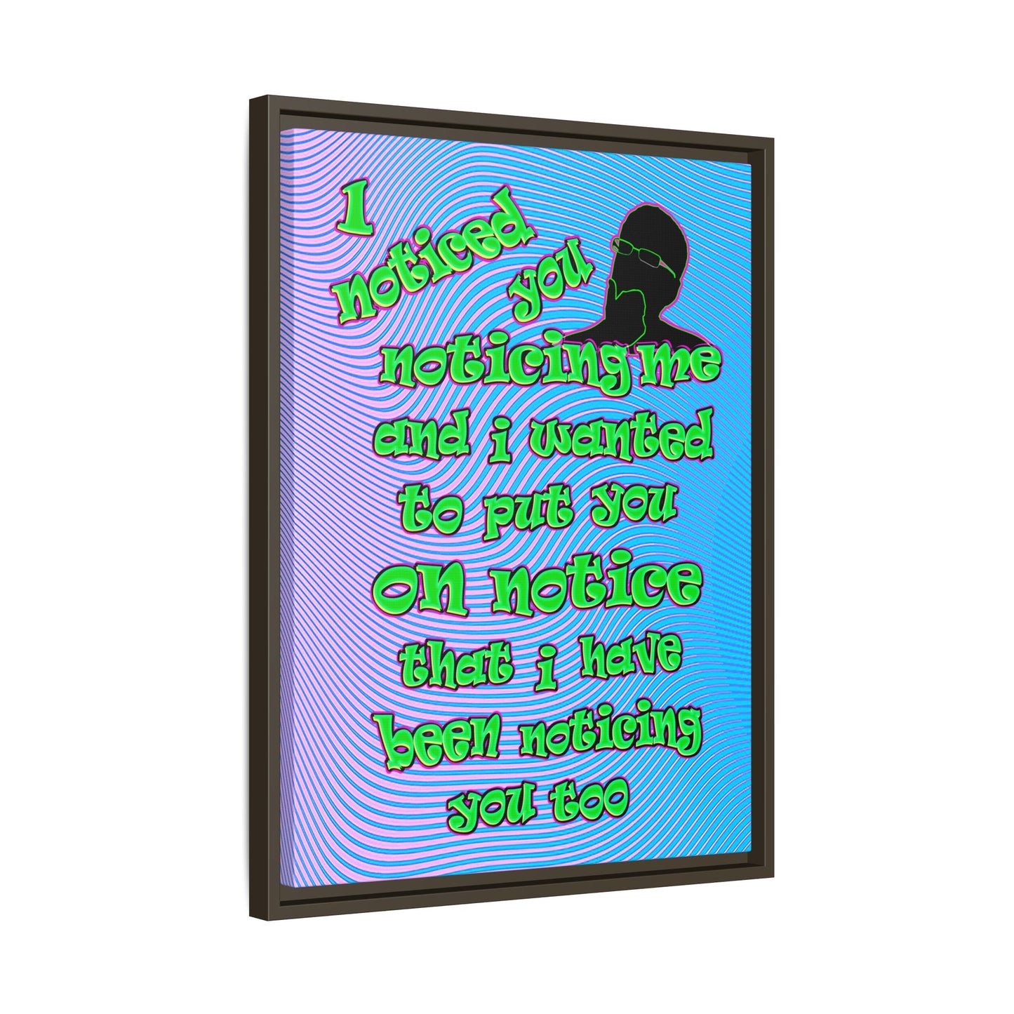 noticed you noticing - framed canvas art (light blue-purple wave)
