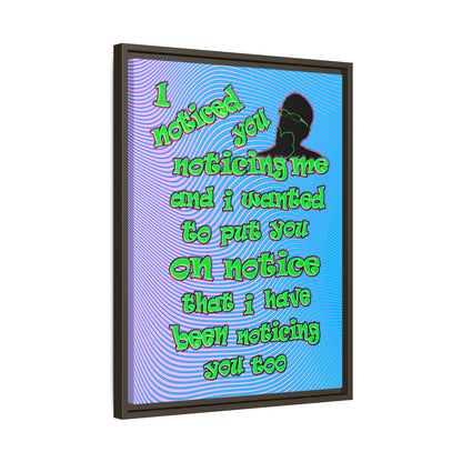noticed you noticing - framed canvas art (light blue-purple wave)