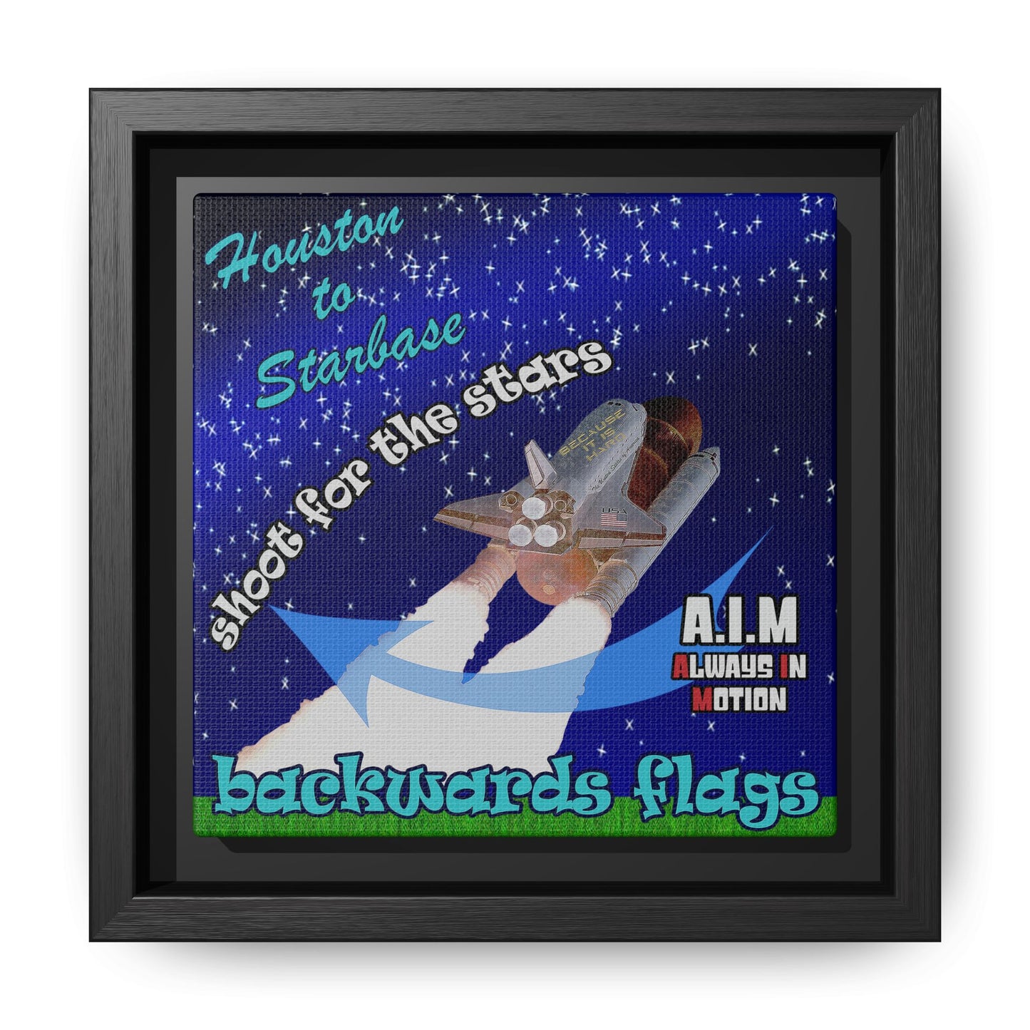 shoot for the stars - framed canvas art ('snoops' background)