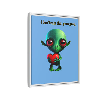 I don't care that your grey - framed canvas art (light blue)