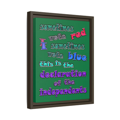 declaration of the independents - framed canvas art (dark green)