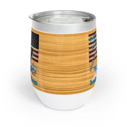 shoot for the stars - Chill Wine Tumbler (butterscotch wood finish)