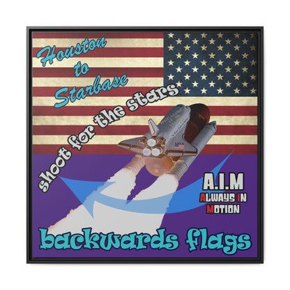 shoot for the stars - framed canvas art (purple)