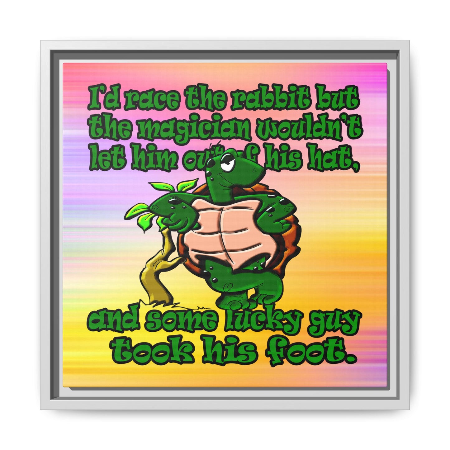 turtle race - framed canvas art (color blur)
