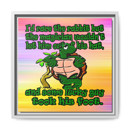 turtle race - framed canvas art (color blur)