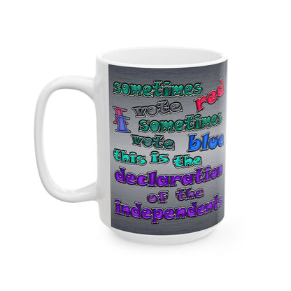 declaration of the independents - White Mug (brushed nickel)