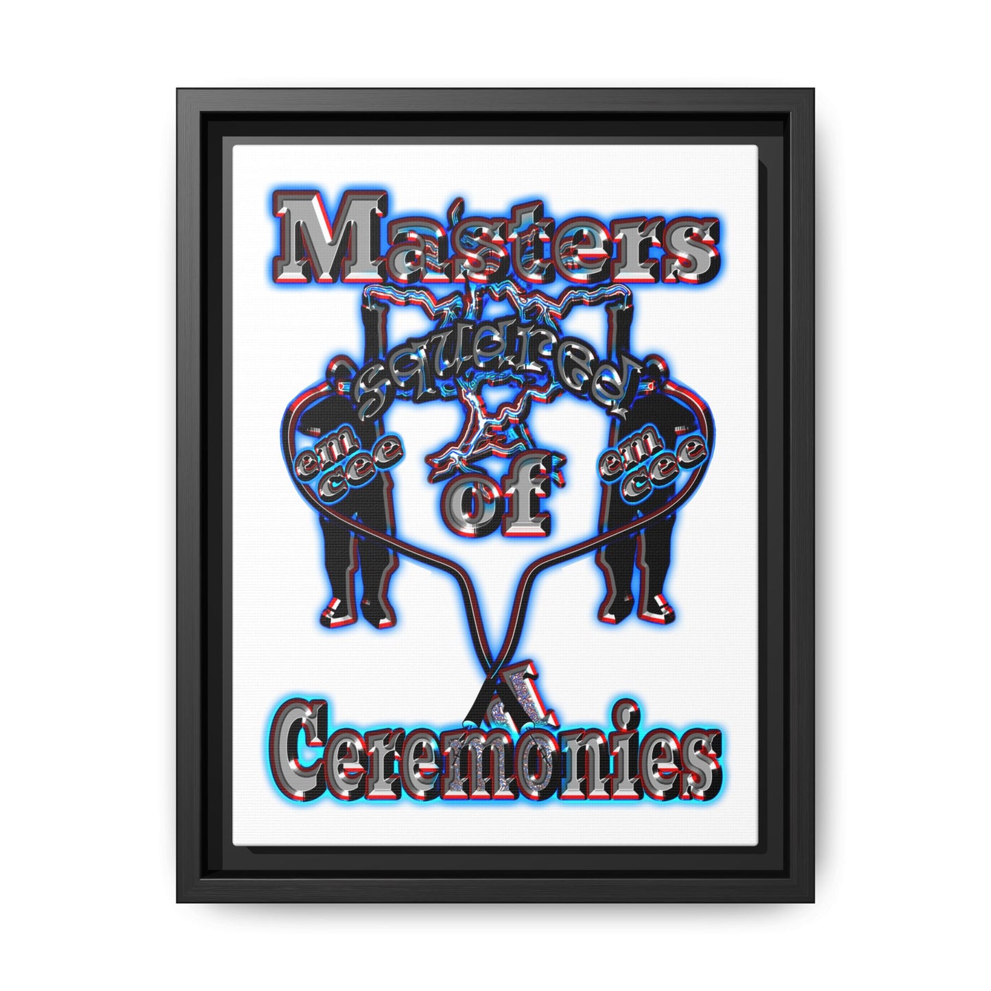 em cee squared - framed canvas art (white)