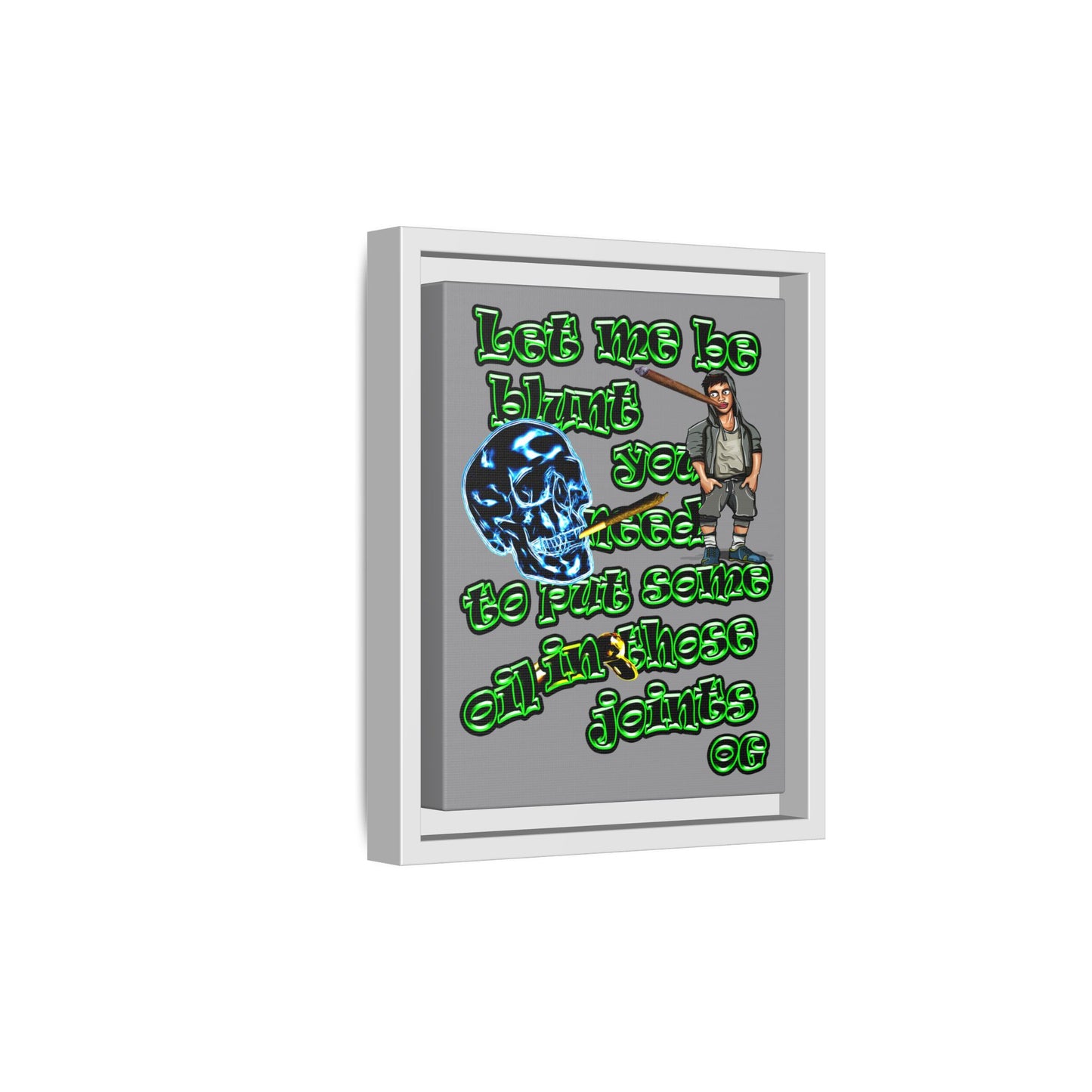 og - framed canvas art (grey)