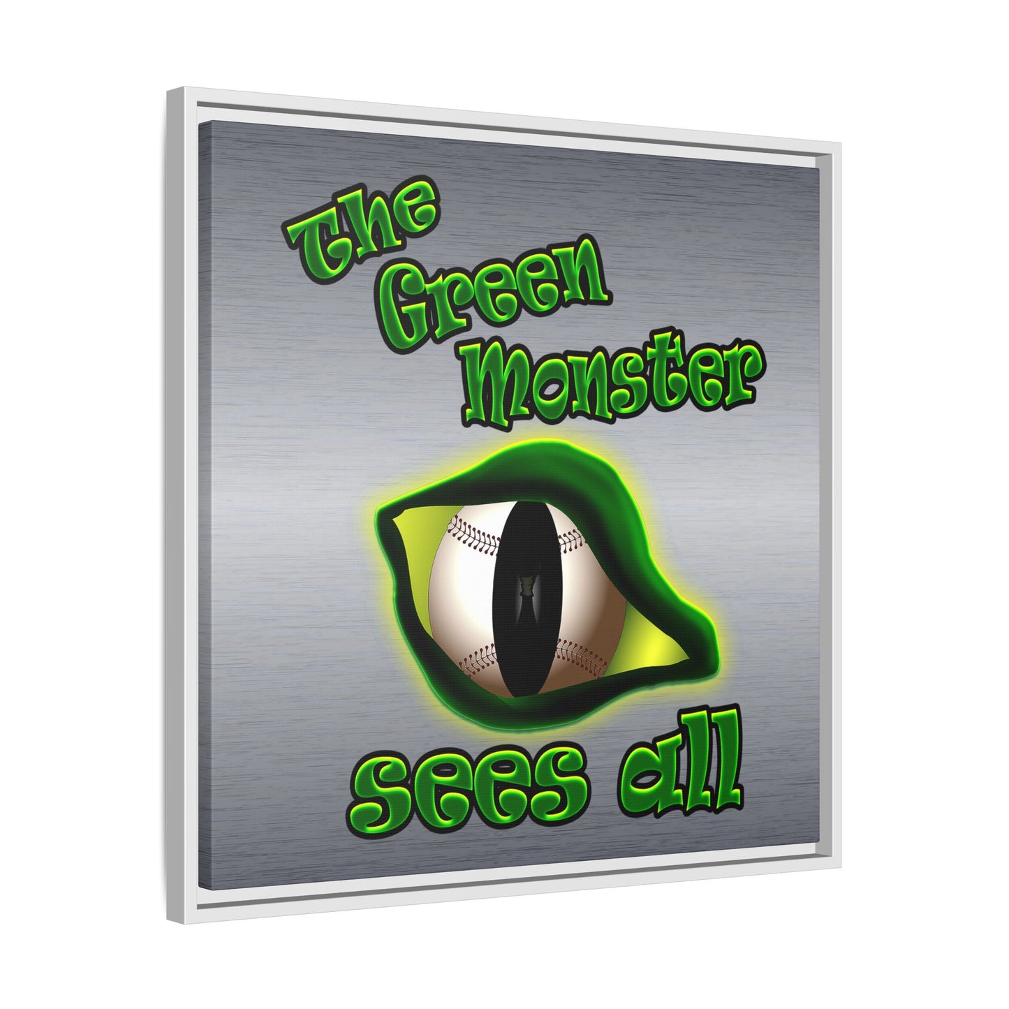 green monster - framed canvas art (brushed nickel)