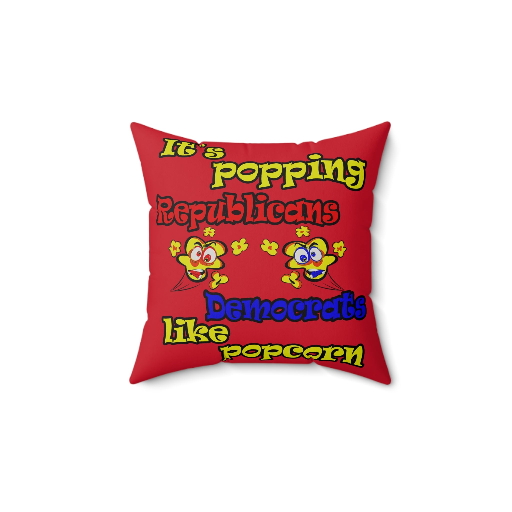 popping like popcorn - Faux Suede Square Pillow - (dark red)