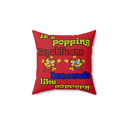 popping like popcorn - Faux Suede Square Pillow - (dark red)