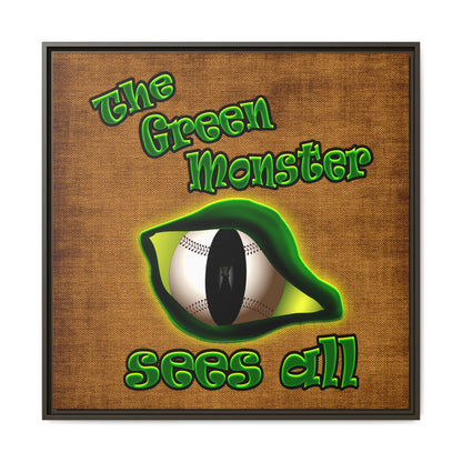 green monster - framed canvas art (brown papyrus)