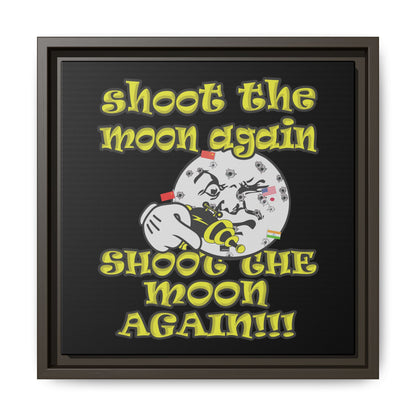 shoot the moon again - framed canvas art (black)