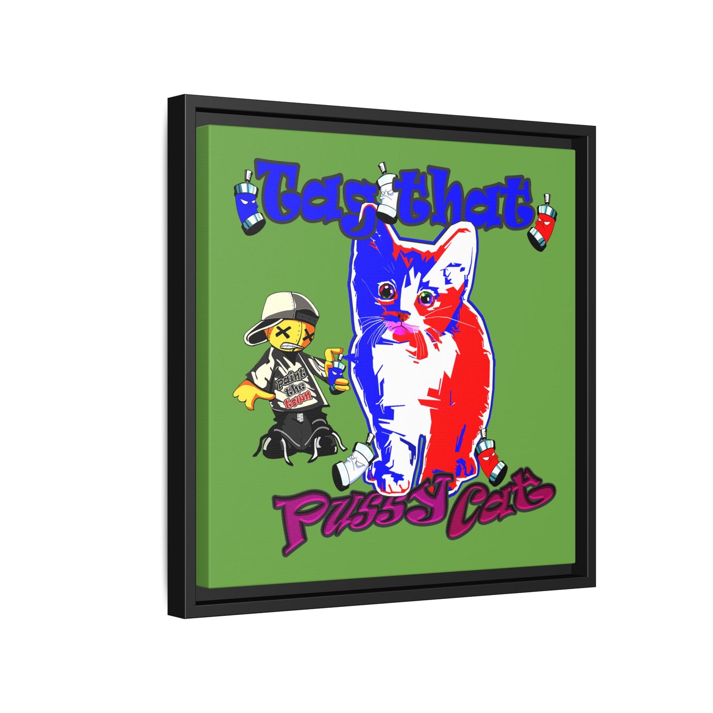tag that - framed canvas art (green)