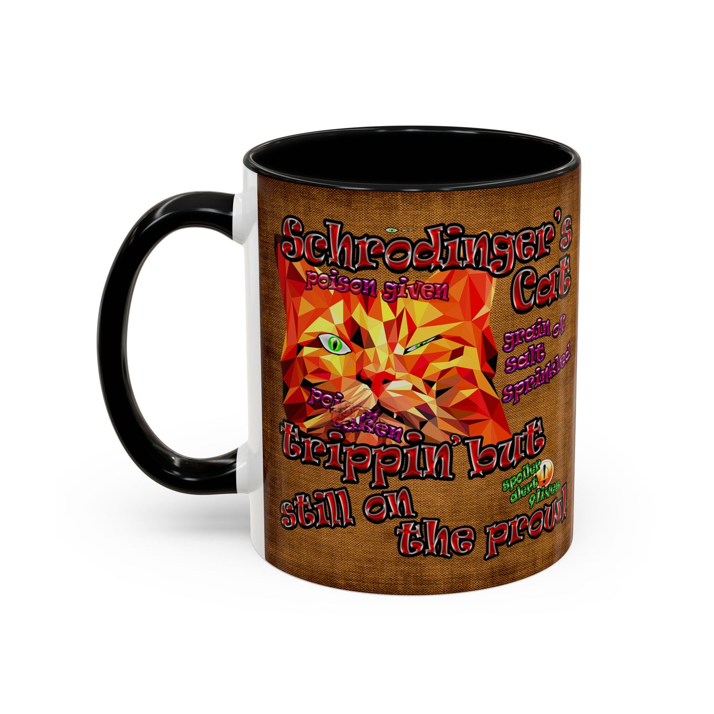 schrodinger's cat - Accent Mug (brown papyrus)