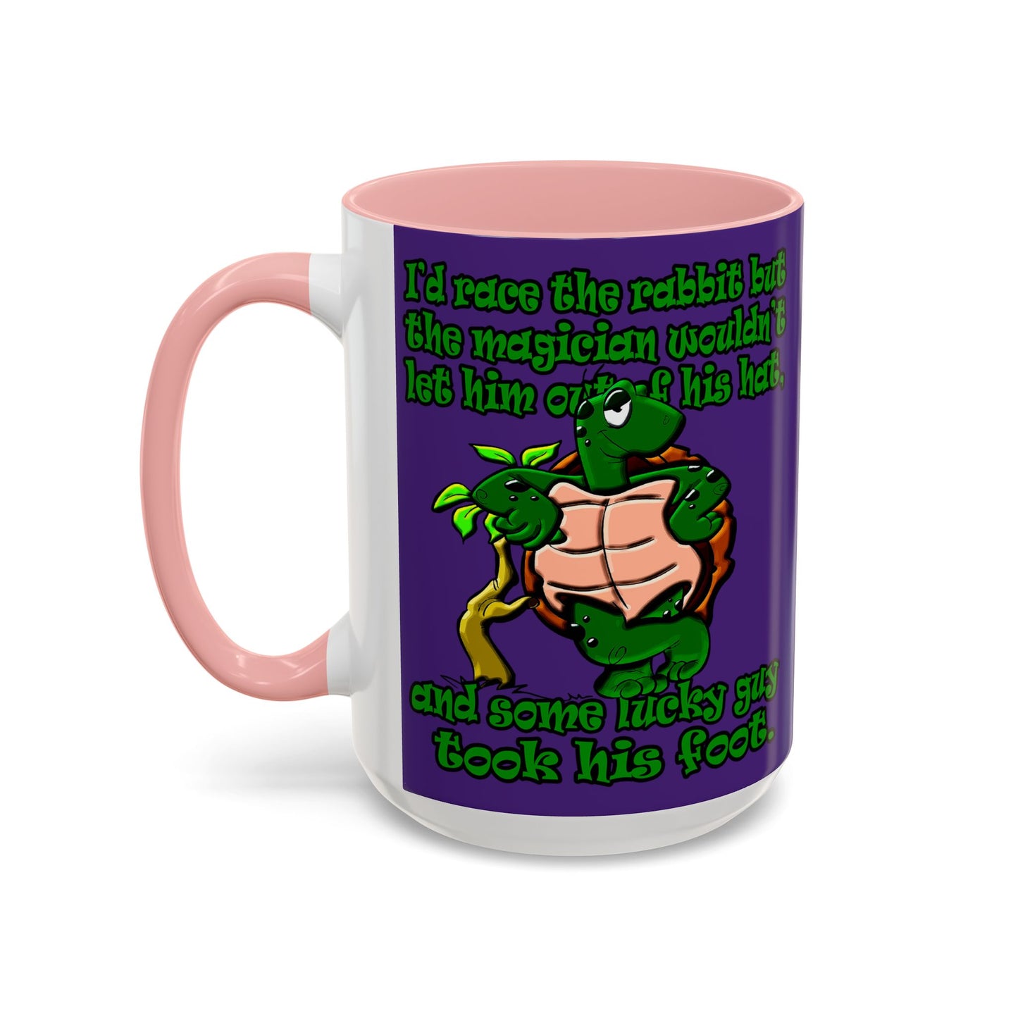 turtle race - Accent Mug (purple)