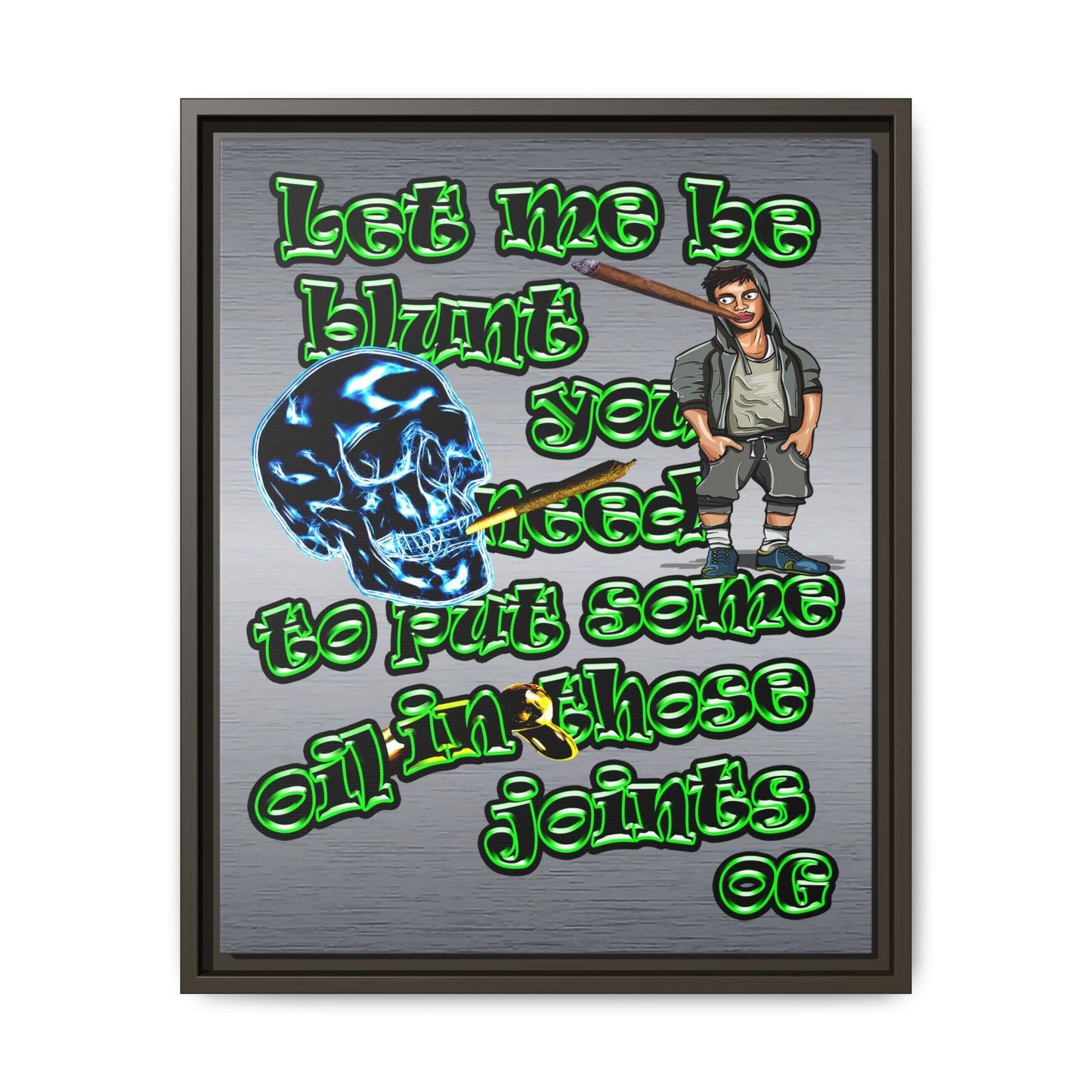 og - framed canvas art (brushed nickel)