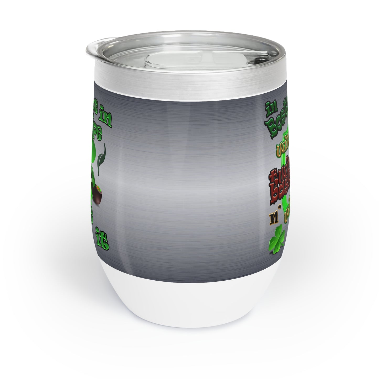 celtics logo - Chill Wine Tumbler (brushed nickel)