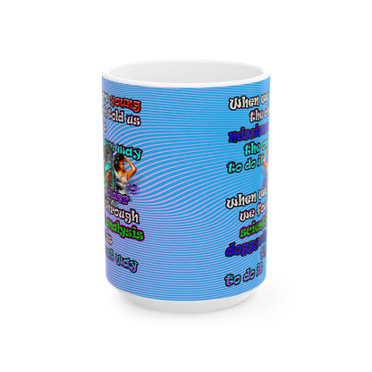 doggystyle - White Mug (light blue-purple wave)
