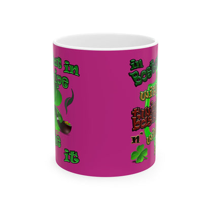celtics logo - White Mug (pink)