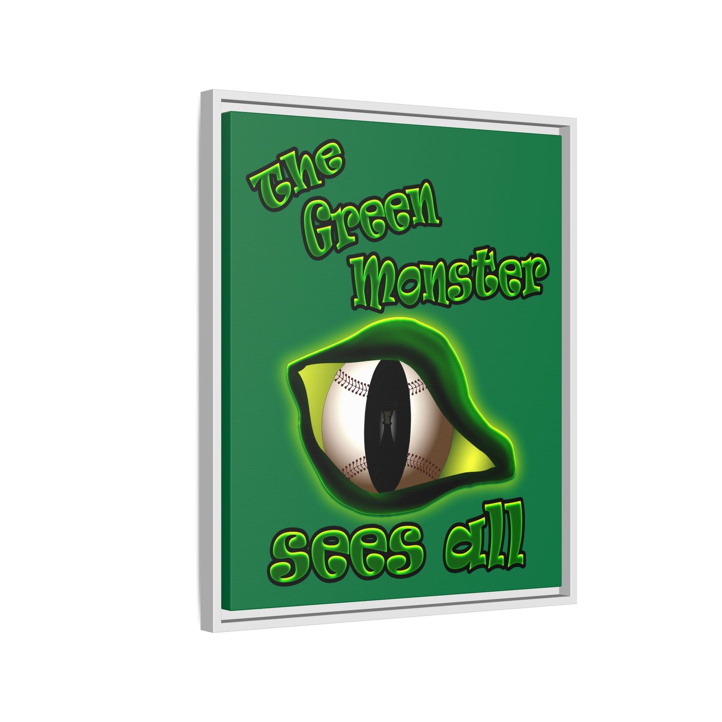 green monster - framed canvas art (dark green)