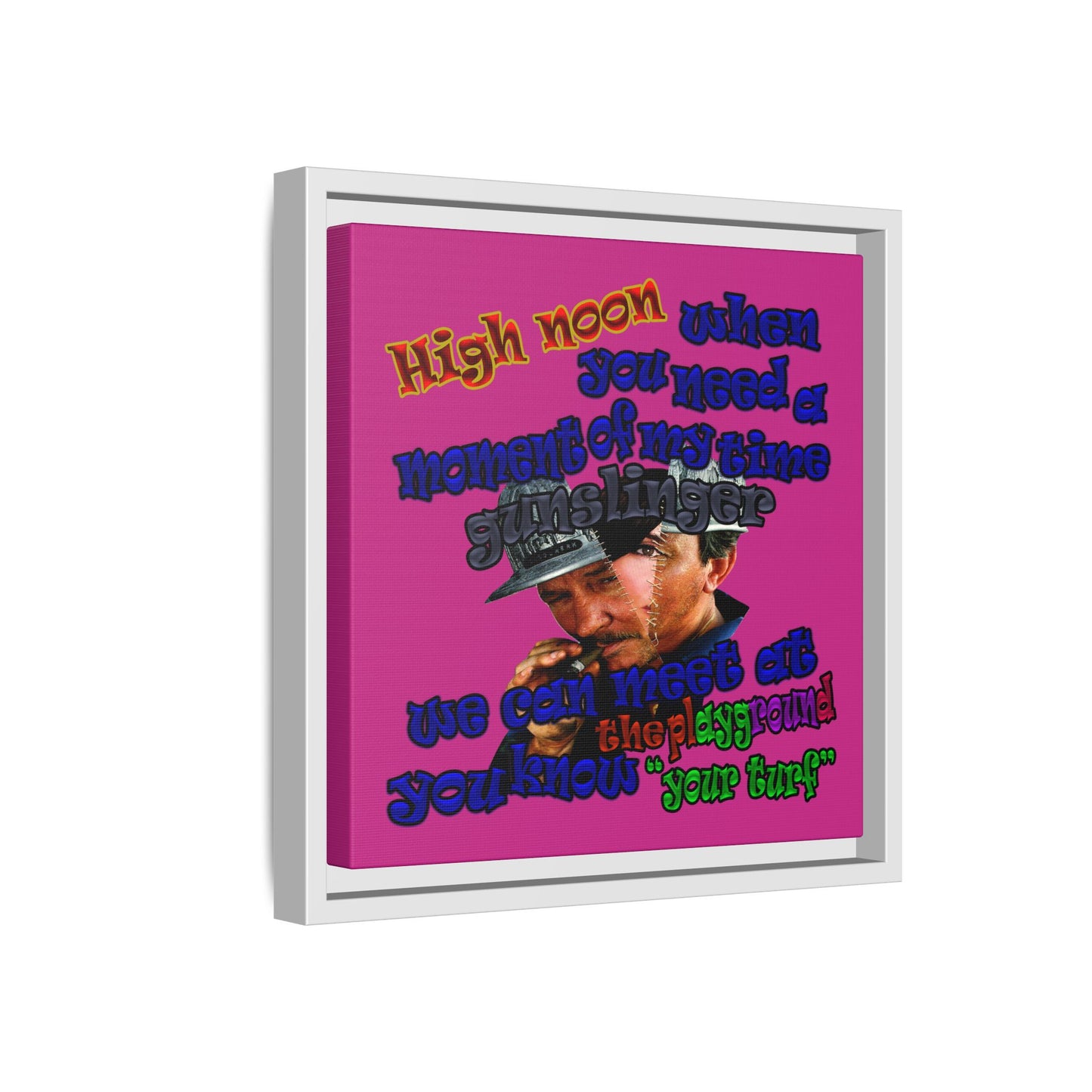 high noon - framed canvas art (pink)