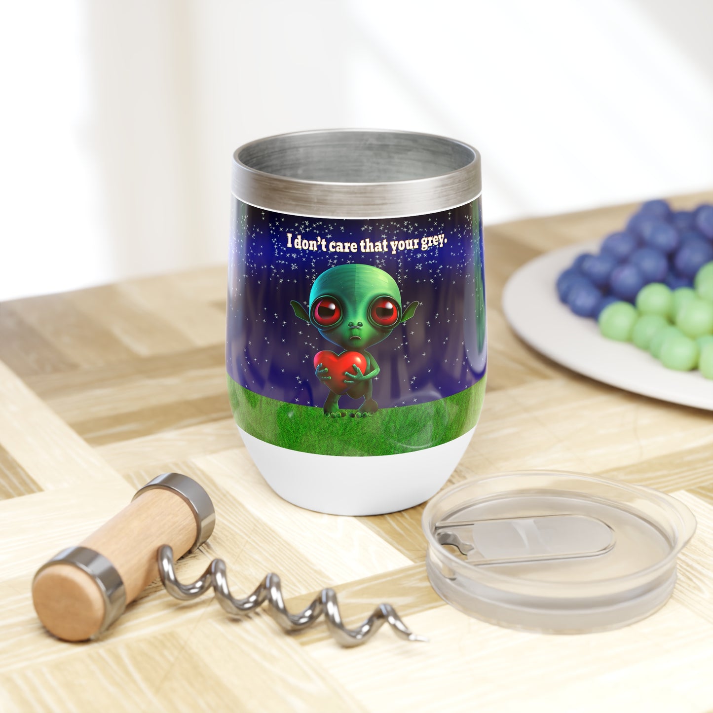 I don't care that your grey - Chill Wine Tumbler ('snoops' background)