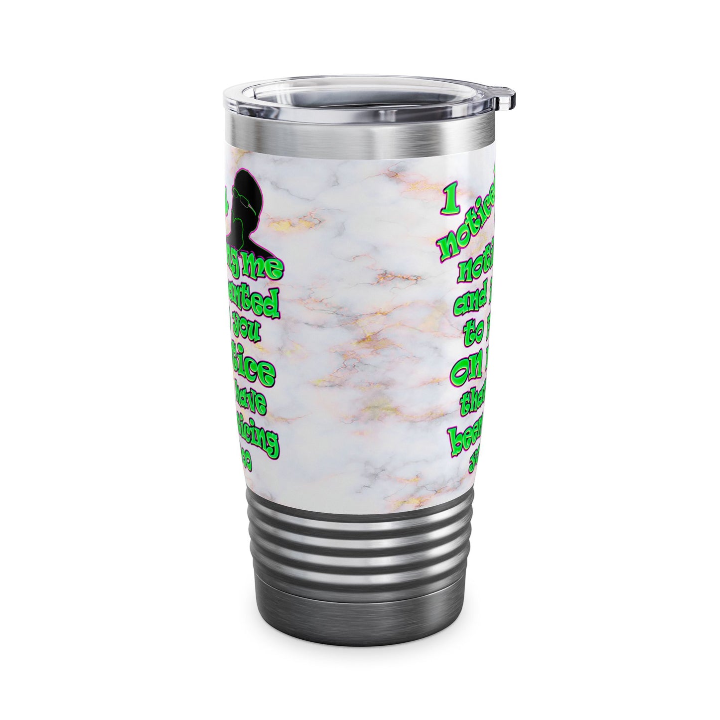 noticed you noticing - Ringneck Tumbler, 20oz (white marble)