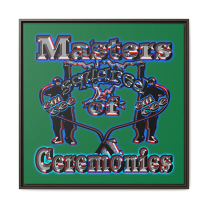 em cee squared - framed canvas art (dark green)