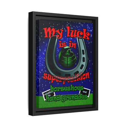 my luck - framed canvas art ('snoops' background)
