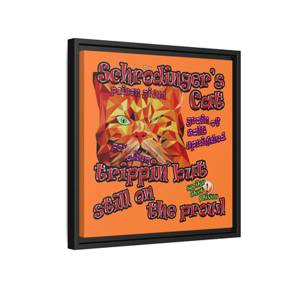 schrodinger's cat - framed canvas art (crusta)