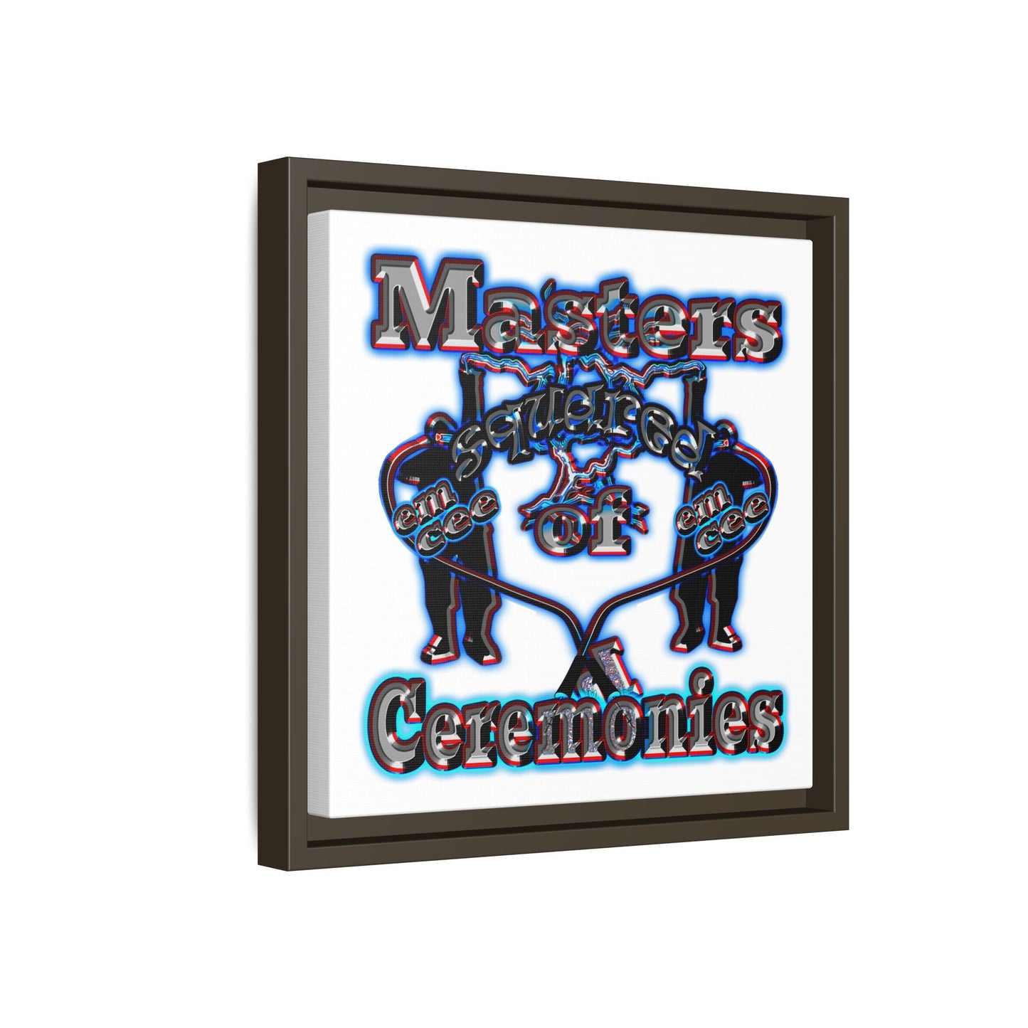 em cee squared - framed canvas art (white)