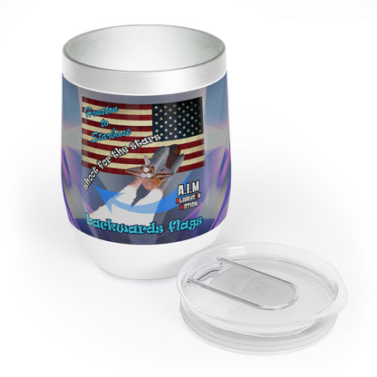 shoot for the stars - Chill Wine Tumbler (grey-pink wave)