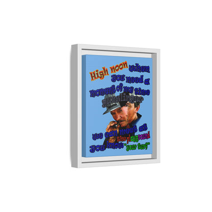high noon - framed canvas art (light blue)