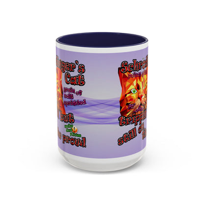 schrodinger's cat - Accent Mug (light blue-pink wave)