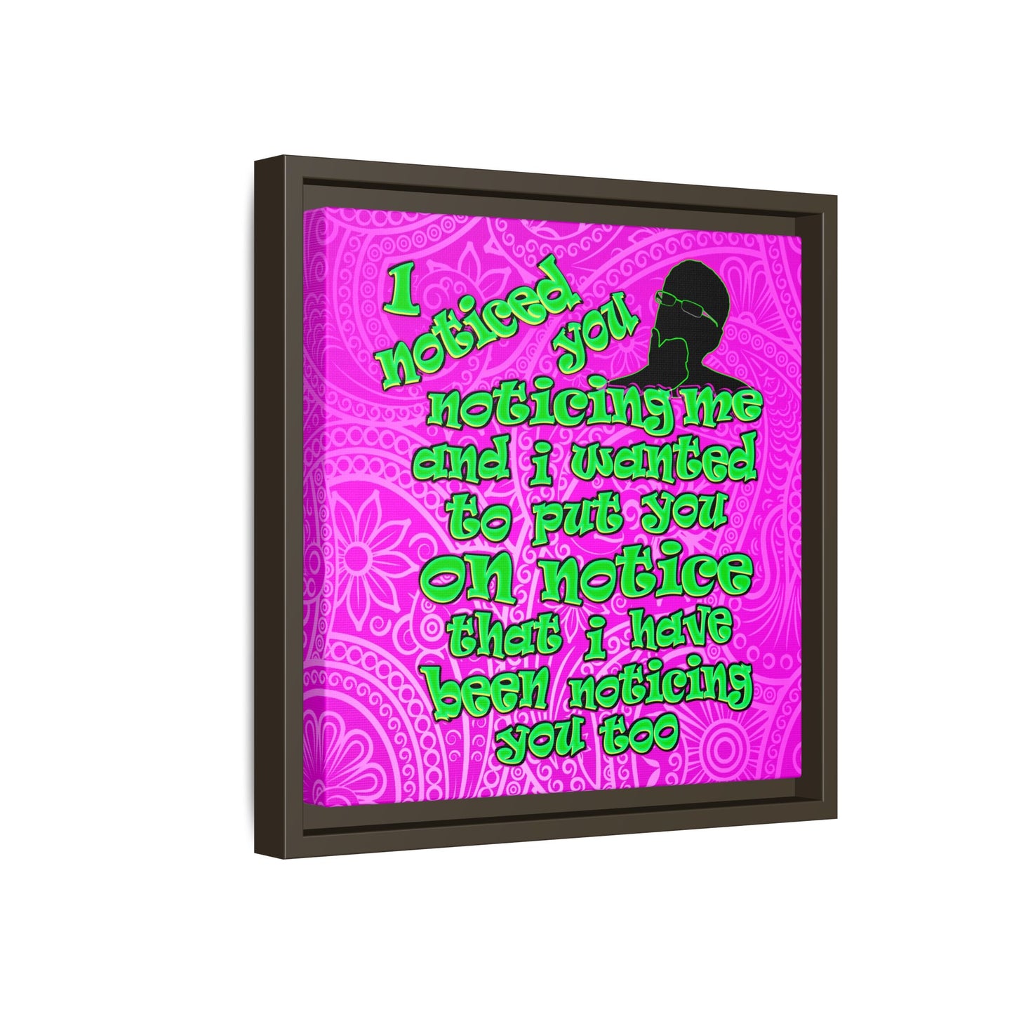 noticed you noticing - framed canvas art (pink swirl)