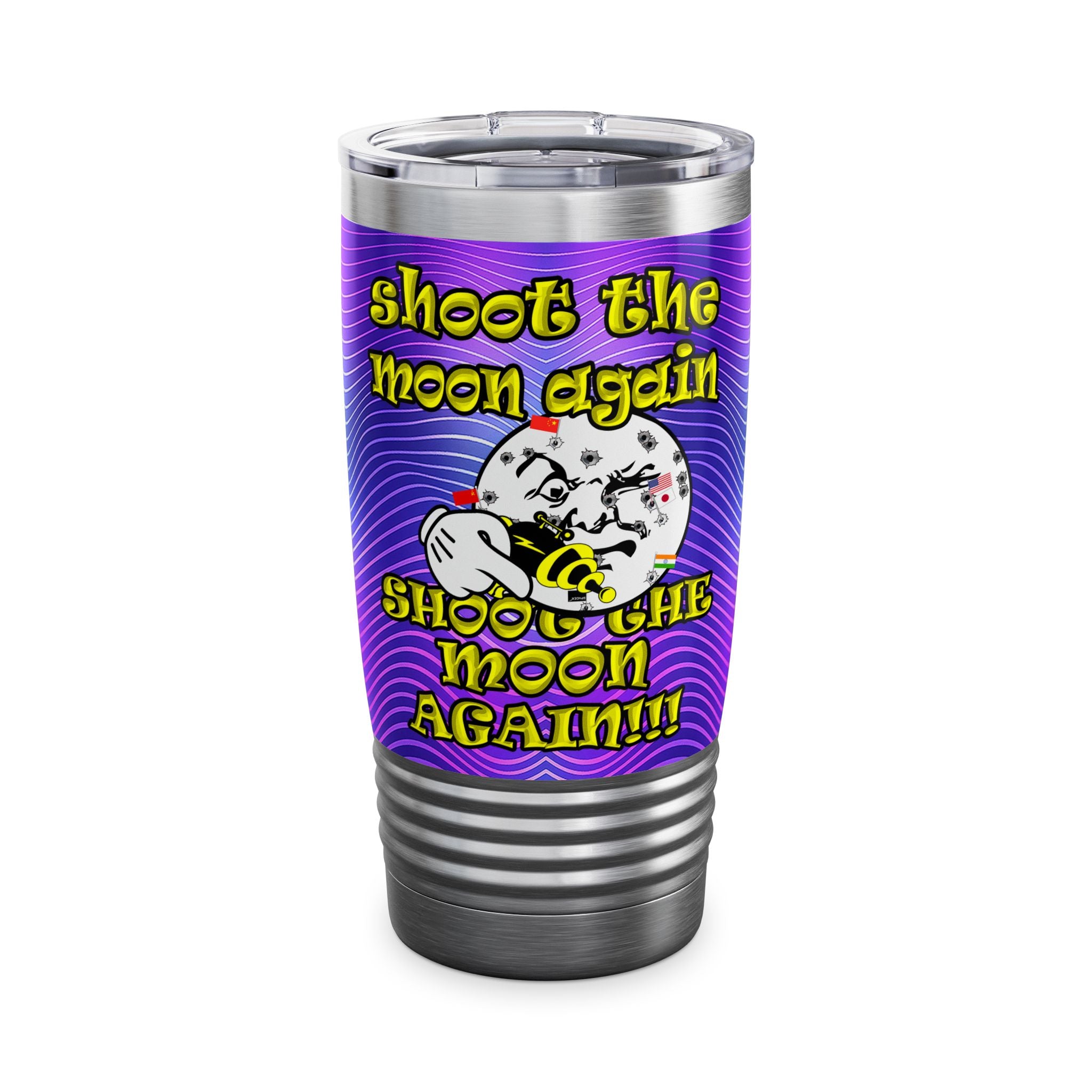 shoot the moon again - Ringneck Tumbler, 20oz (purple wave)
