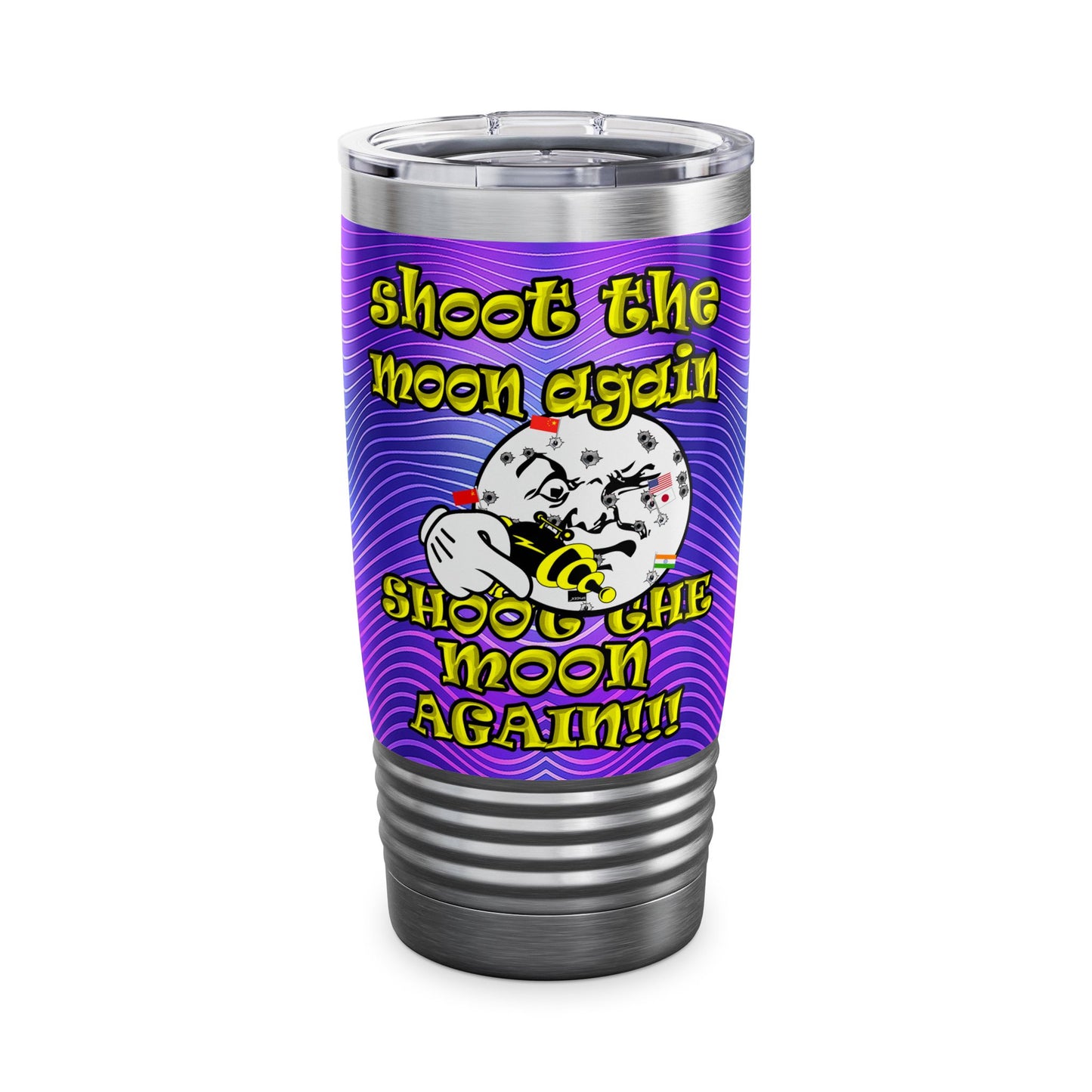 shoot the moon again - Ringneck Tumbler, 20oz (purple wave)