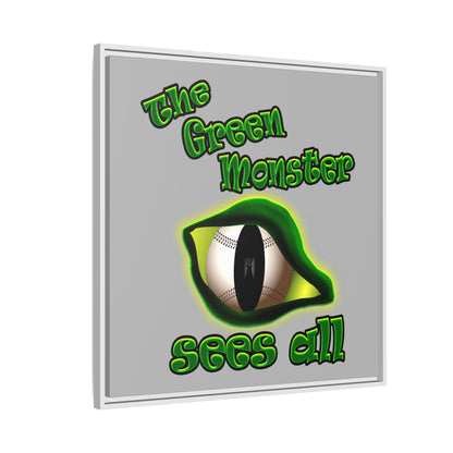 green monster - framed canvas art (light grey)