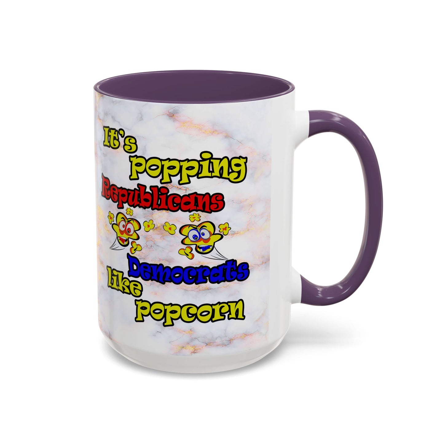 popping like popcorn - Accent Mug (white marble)
