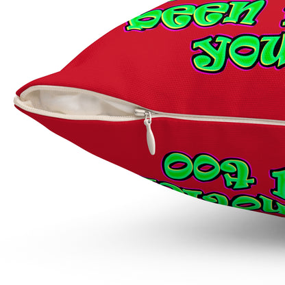 noticed you noticing - Spun Polyester Square Pillow - (dark red)