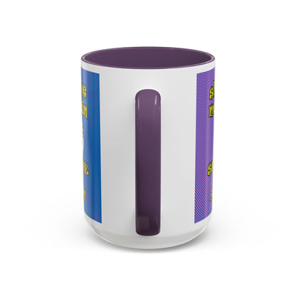shoot the moon again - Accent Mug (light blue-purple wave)