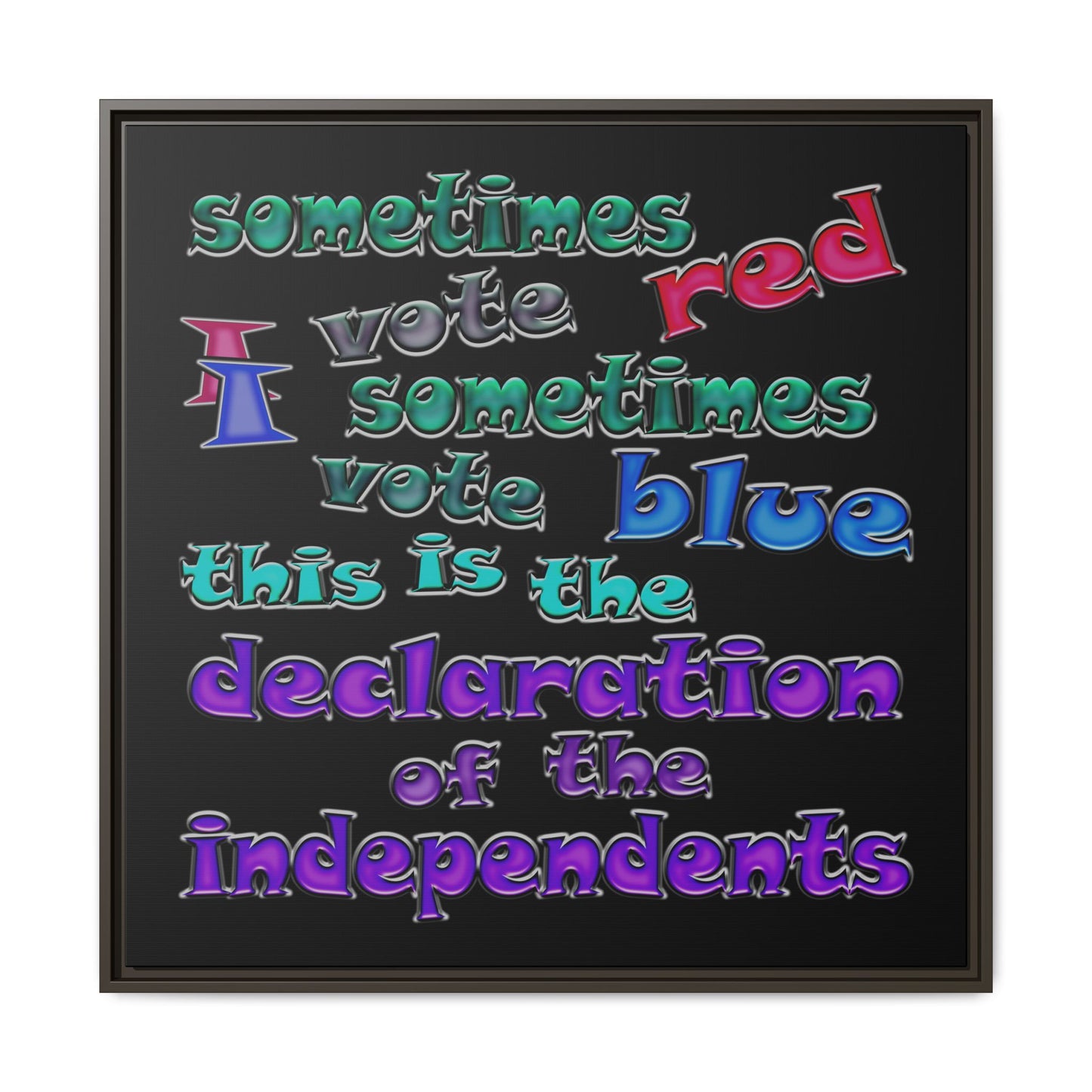 declaration of the independents - framed canvas art (black)