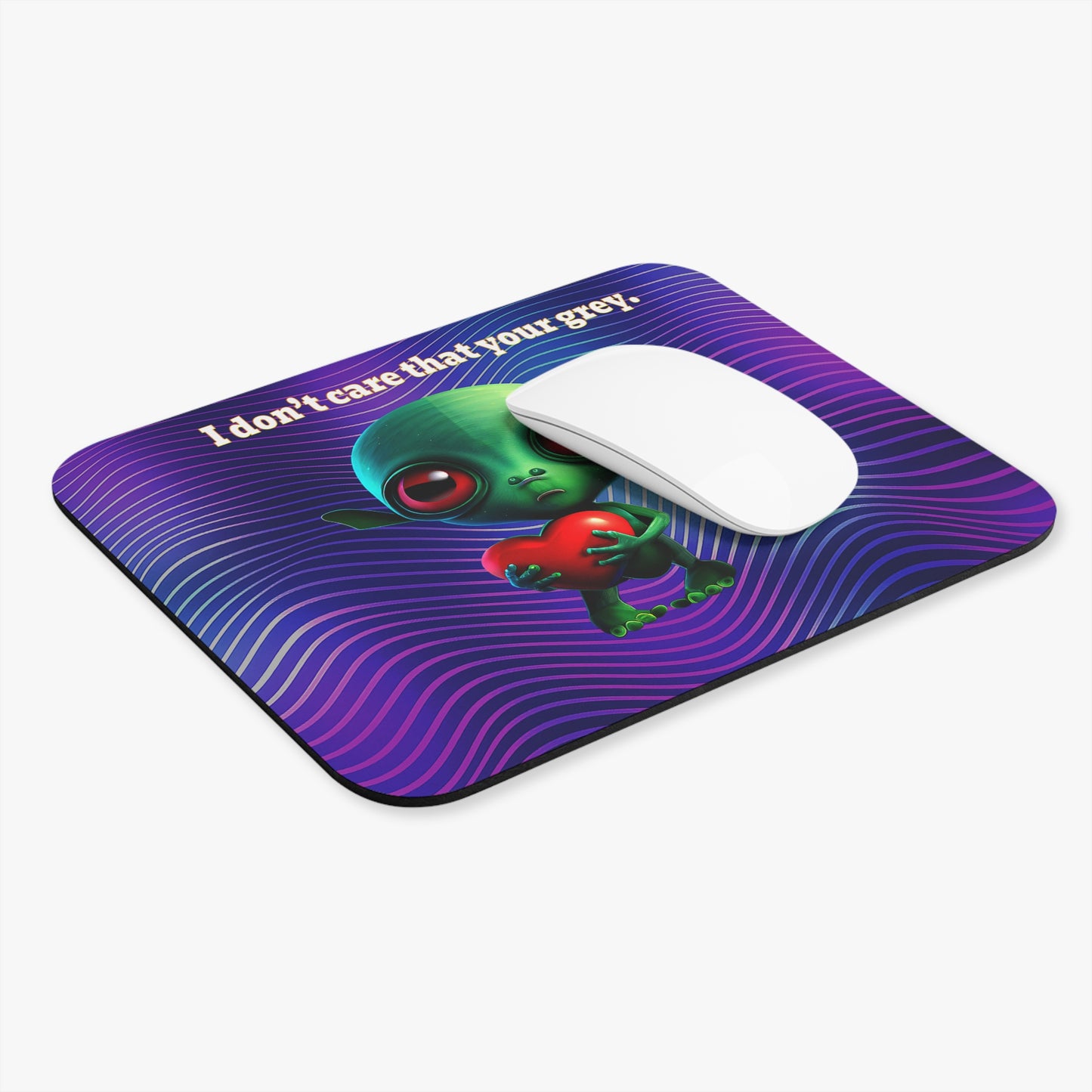 I don't care that your grey - Mouse Pad (Rectangle) (purple wave)