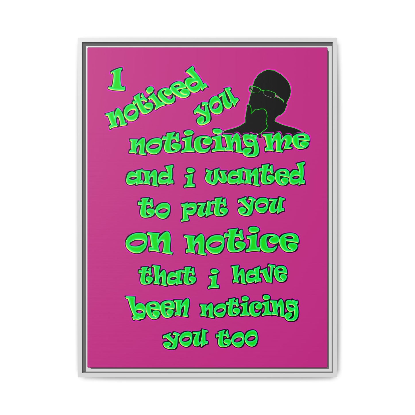 noticed you noticing - framed canvas art (pink)